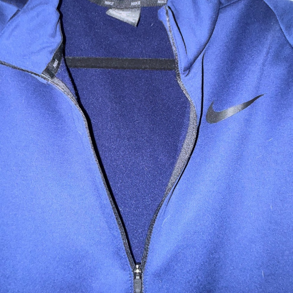 navy blue Nike Dri-FIT long-sleeve quarter-zip pullover SZ large - Picture 4 of 5